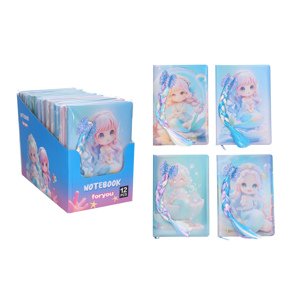 Notes linkovaný 14x21 cm, 80 stran mořská panna s culíkem