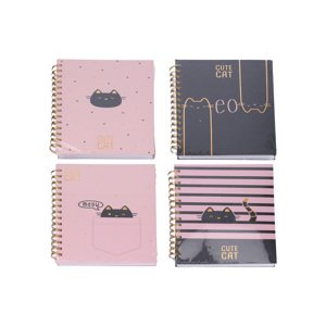 Notes spirála linkovaný 15x21 cm, 100 stran - Kočka