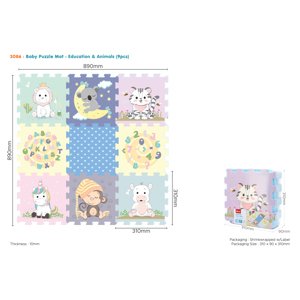Měkké bloky se zvířátky naučné 32x32 cm