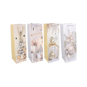 Dárková taška na láhev M 12x35x9 cm VÁNOCE